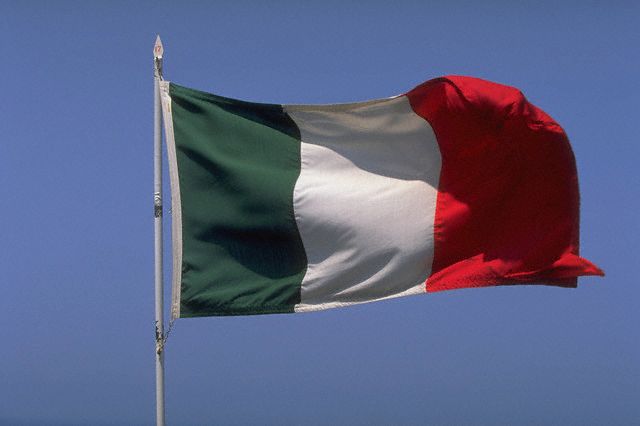 Italian Flag Flapping in the Wind